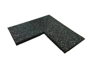 ProGear Base-Lock Rubber Corner Ramp – Black / White Fleck (L-shaped, 2cm)