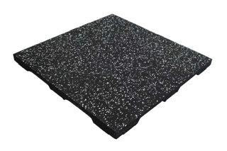 ProGear Base-Lock Interlocking Rubber Gym Tile – Black / White Fleck (100 × 100 × 2cm)
